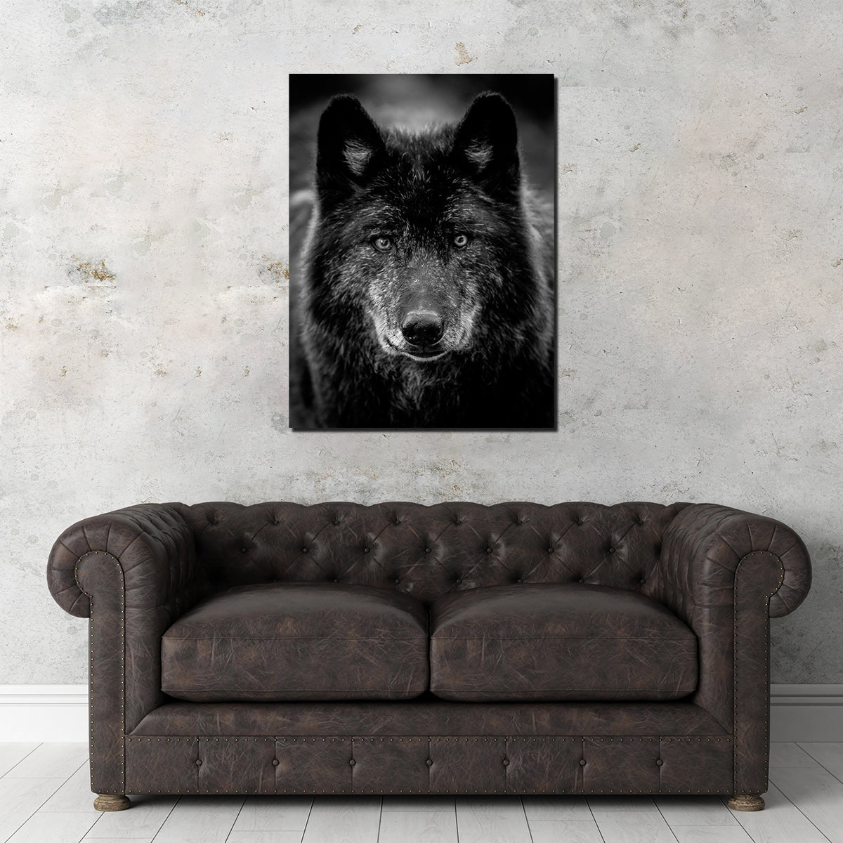 Black Wolf Headshot Wall Art