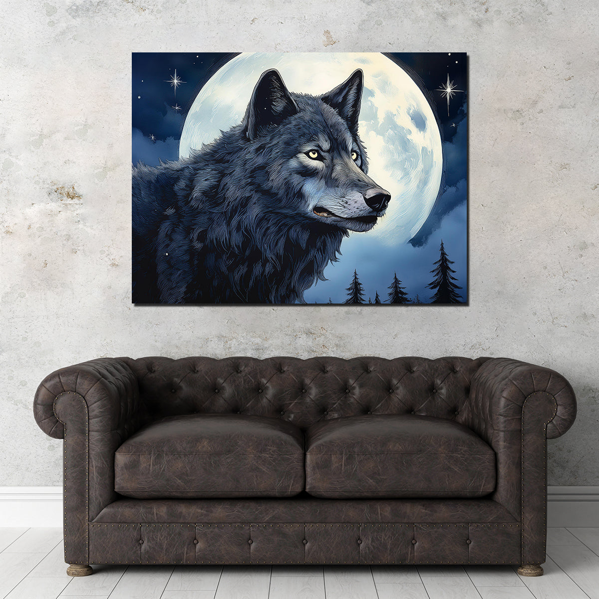 Big Black Wolf Wall Art
