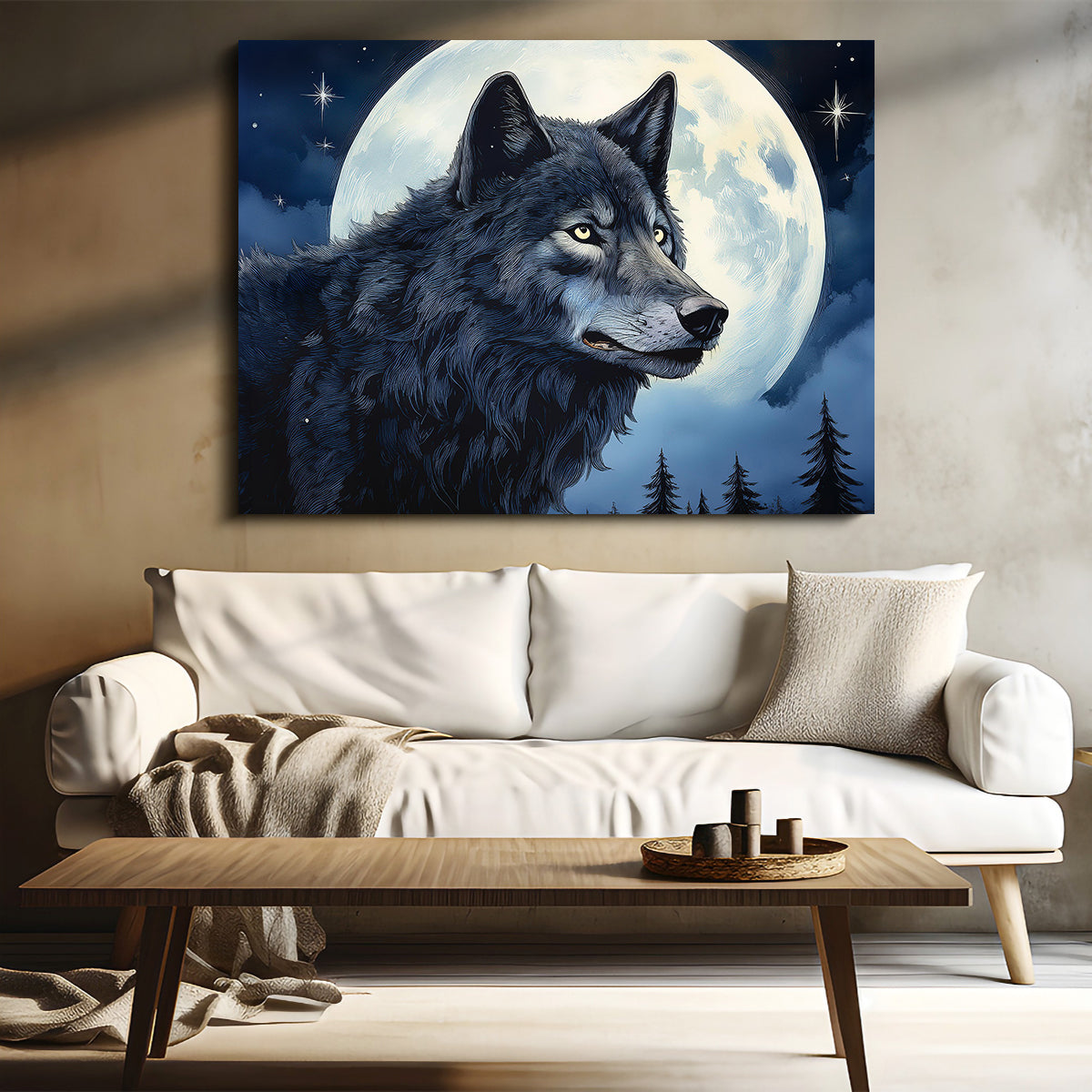 Big Black Wolf Wall Art