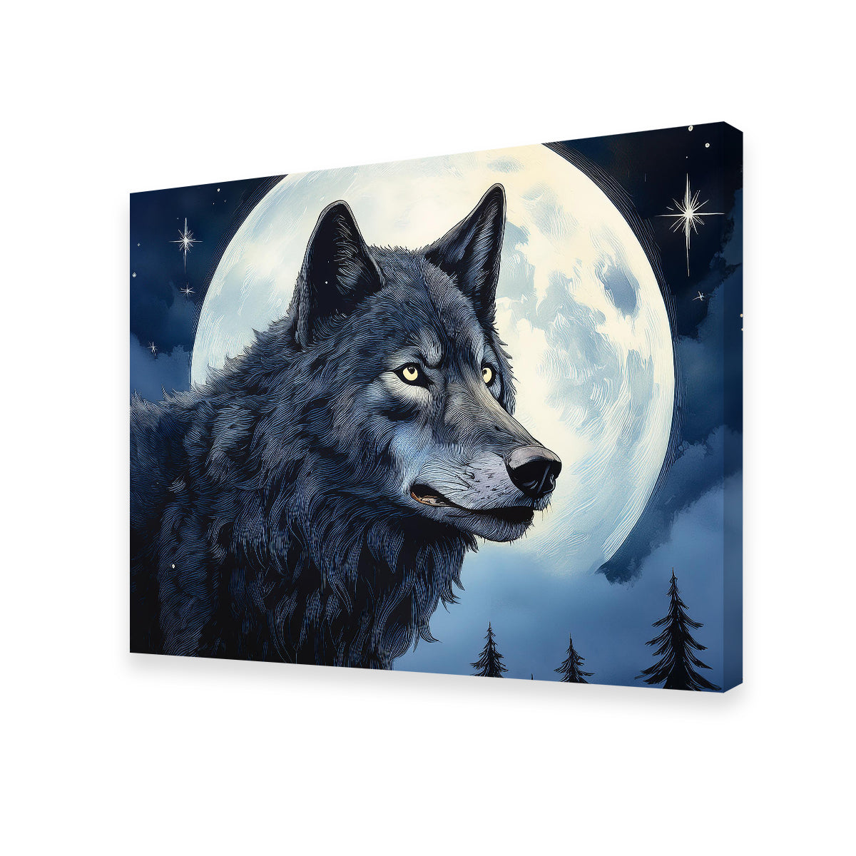 Big Black Wolf Wall Art