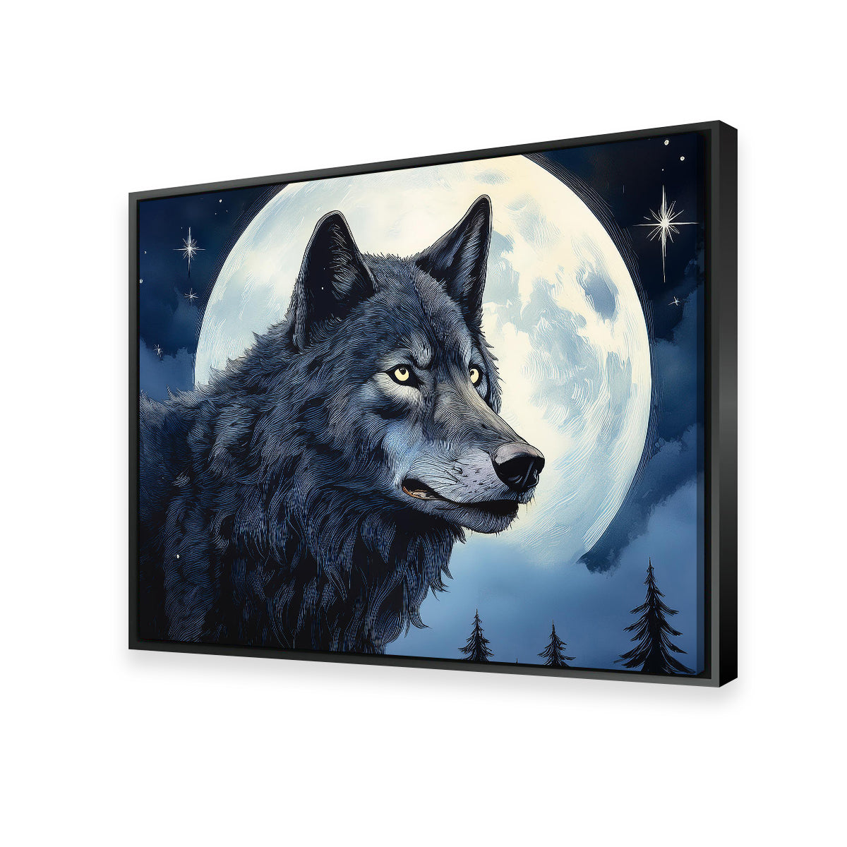 Big Black Wolf Wall Art