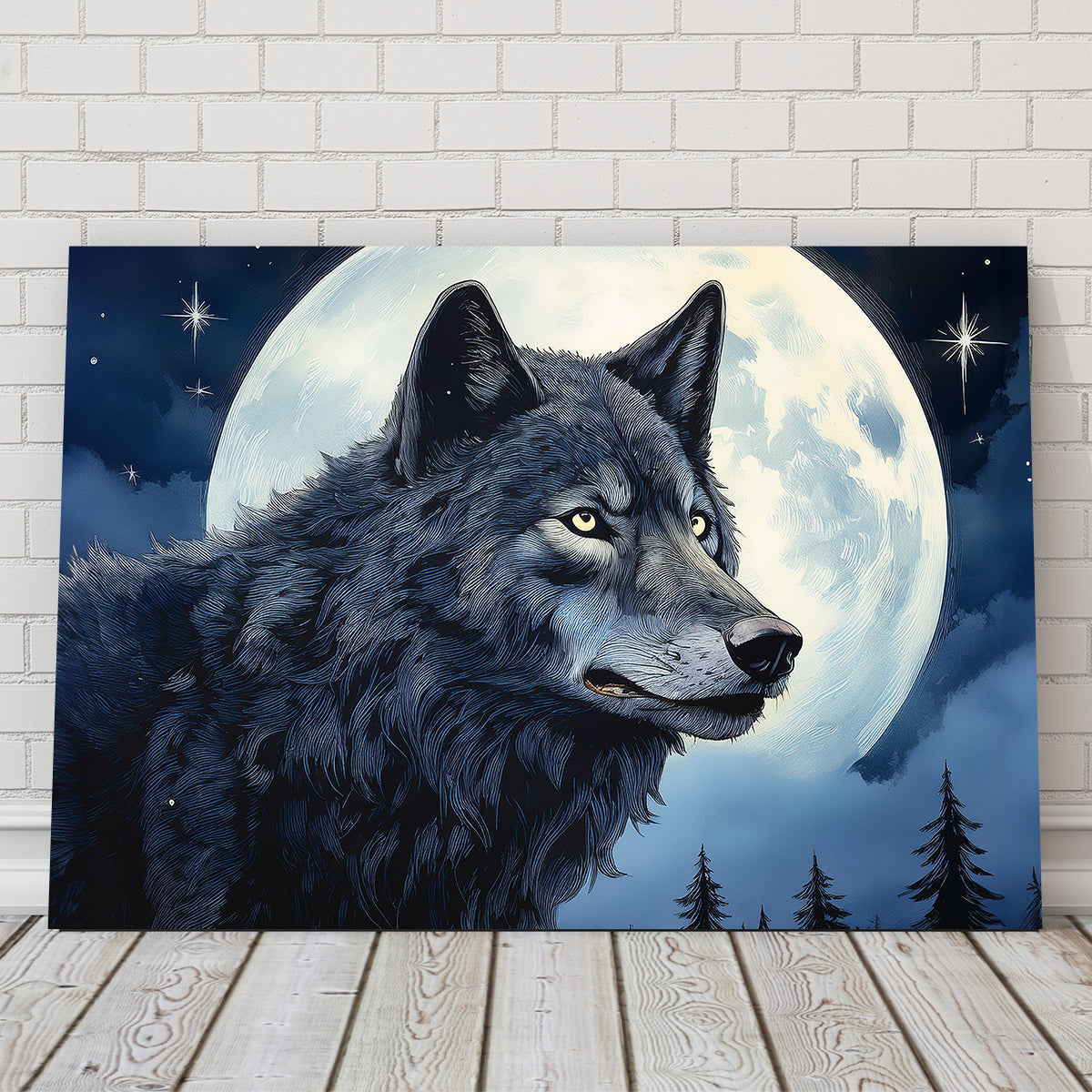 Big Black Wolf Wall Art