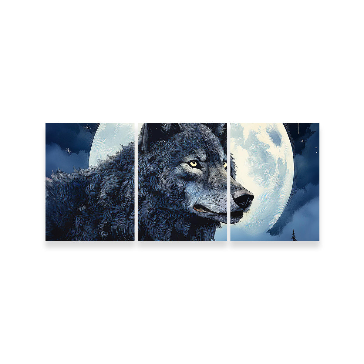Big Black Wolf Wall Art