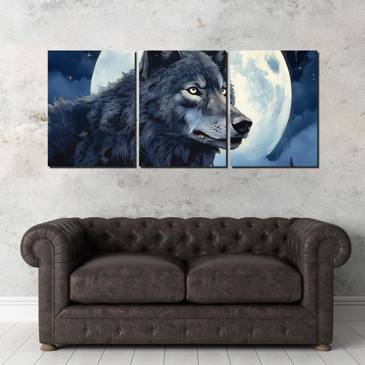 Big Black Wolf Wall Art
