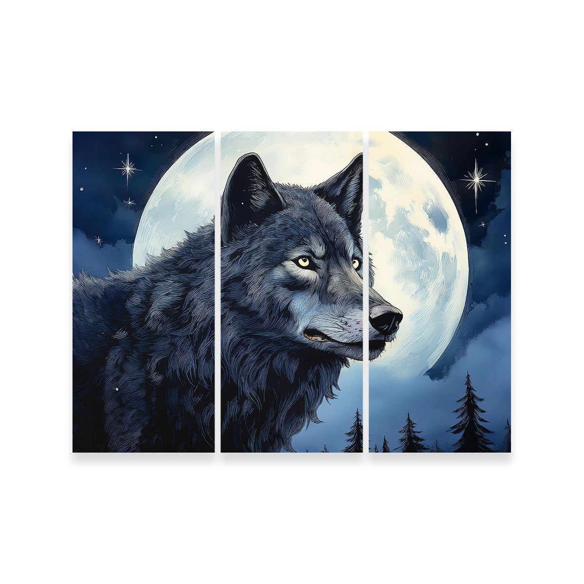 Big Black Wolf Wall Art