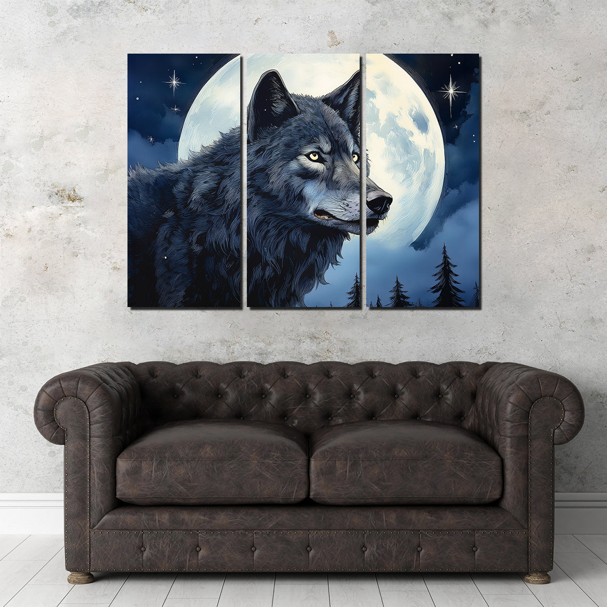 Big Black Wolf Wall Art