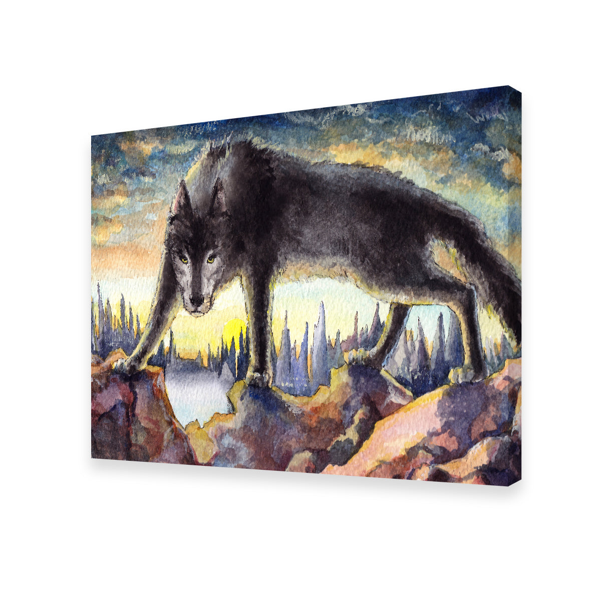 Black Wolf Painting Wall Art