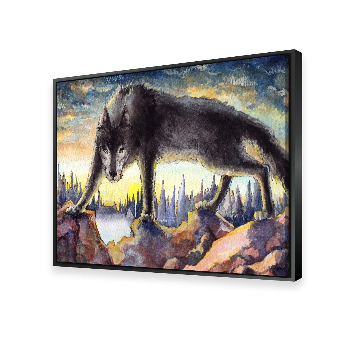 Black Wolf Painting Wall Art