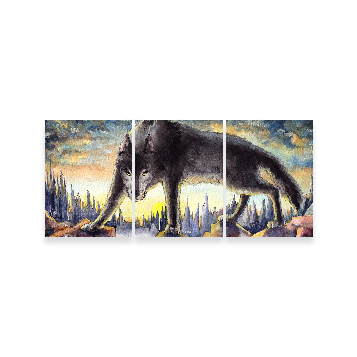 Black Wolf Painting Wall Art