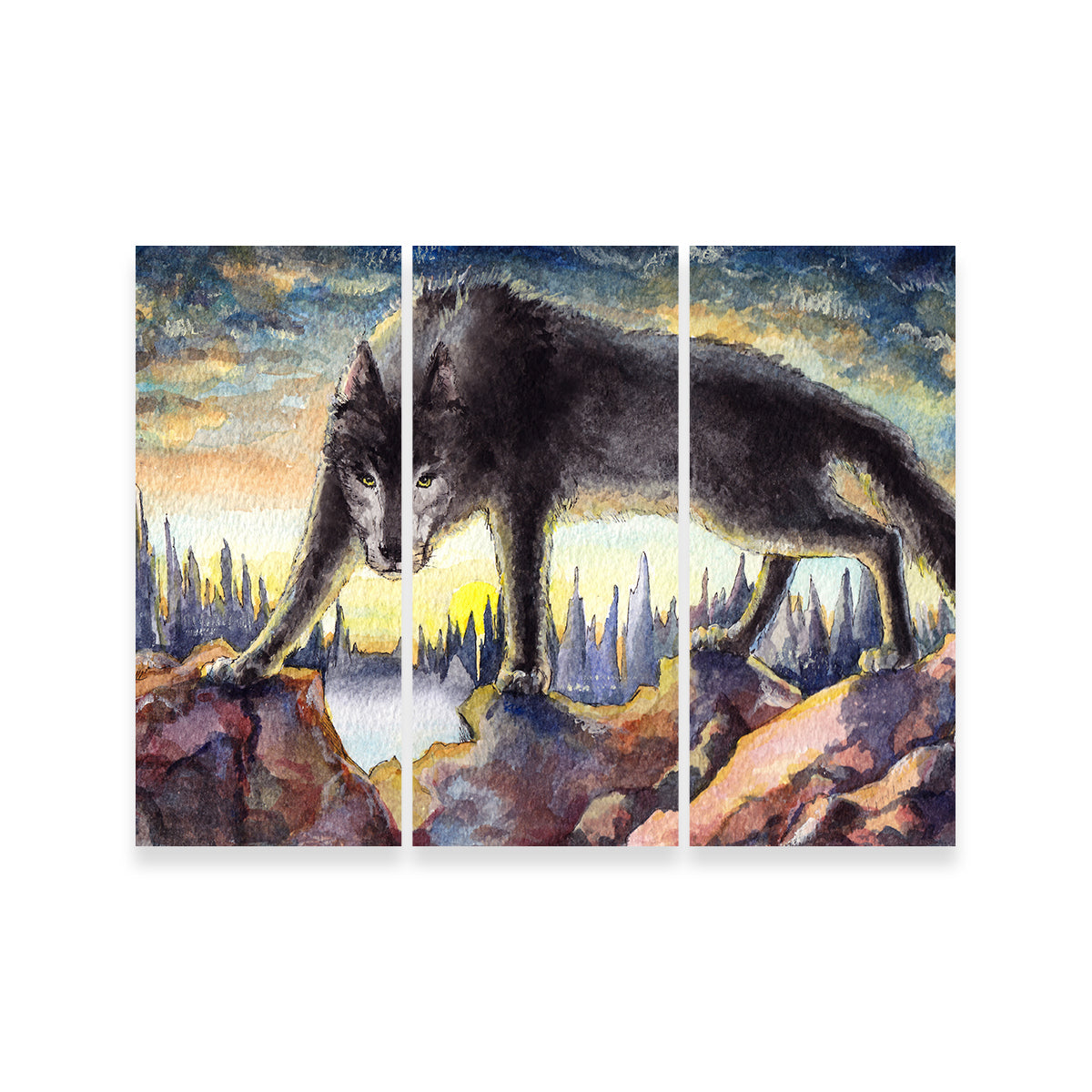 Black Wolf Painting Wall Art
