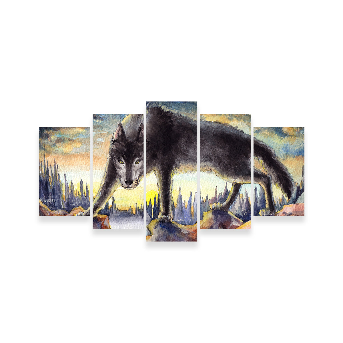 Black Wolf Painting Wall Art