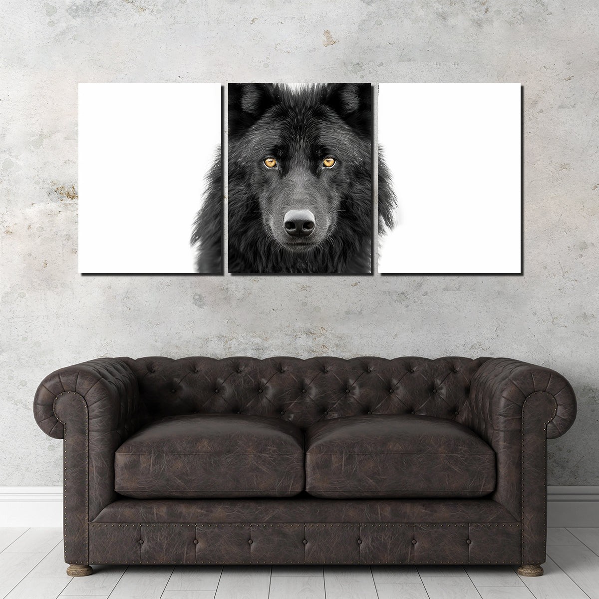 Black Wolf Portrait Wall Art