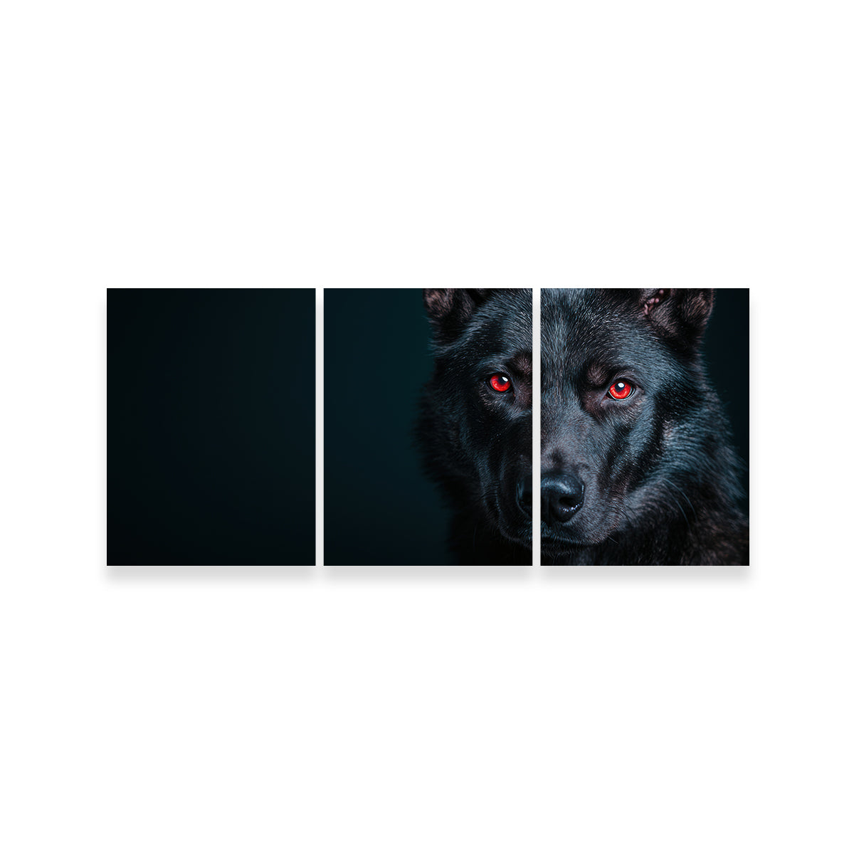 Black Wolf Red Eyes Wall Art