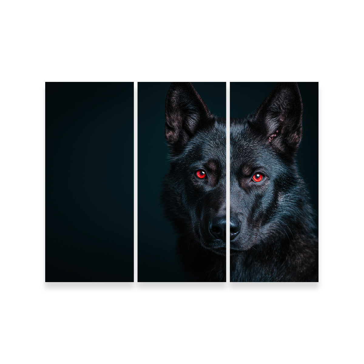 Black Wolf Red Eyes Wall Art