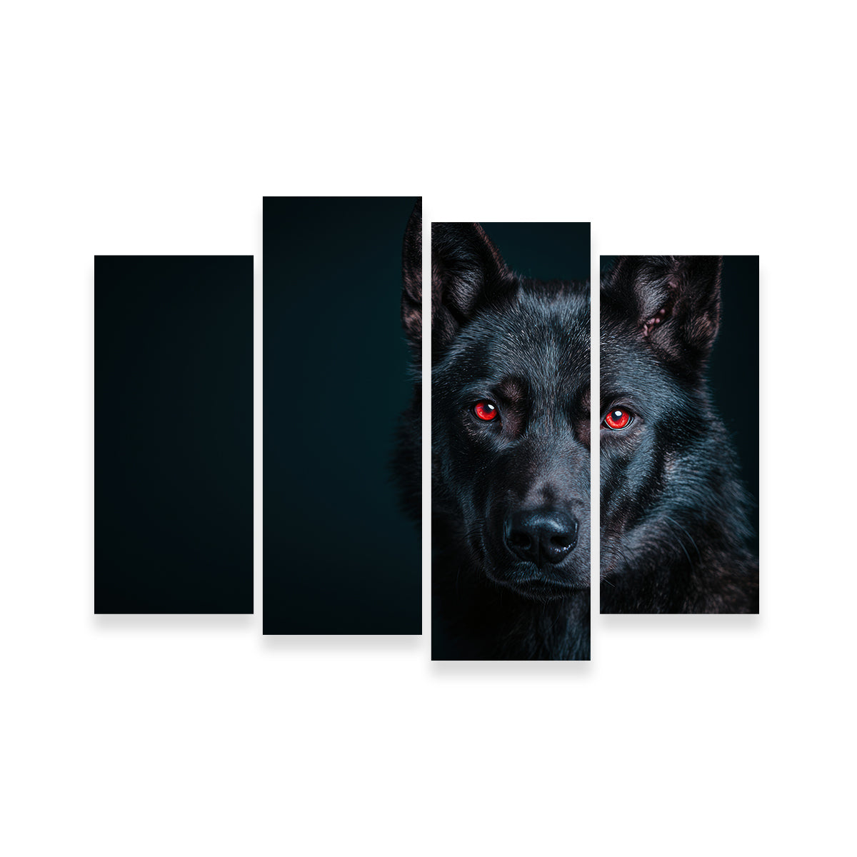 Black Wolf Red Eyes Wall Art