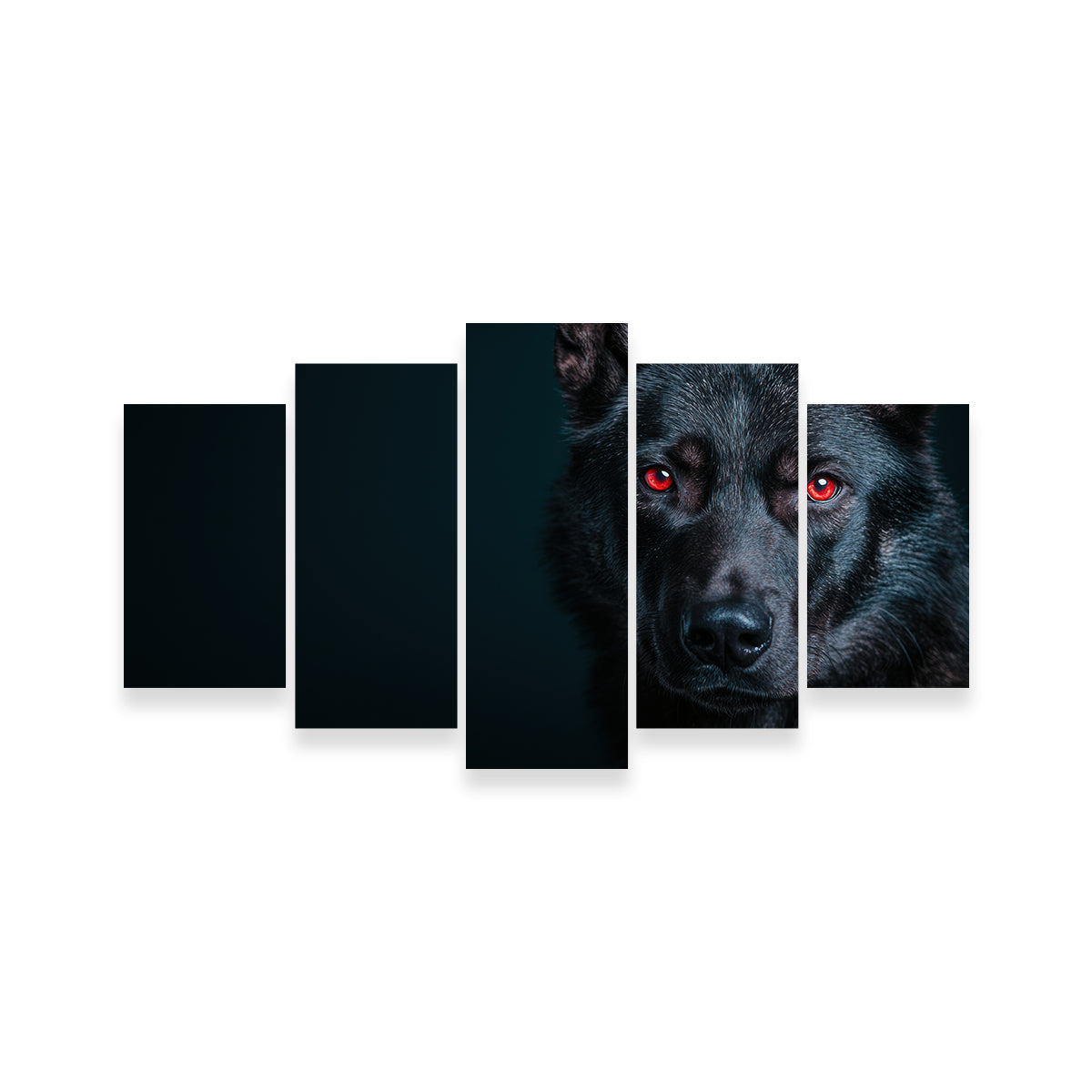 Black Wolf Red Eyes Wall Art