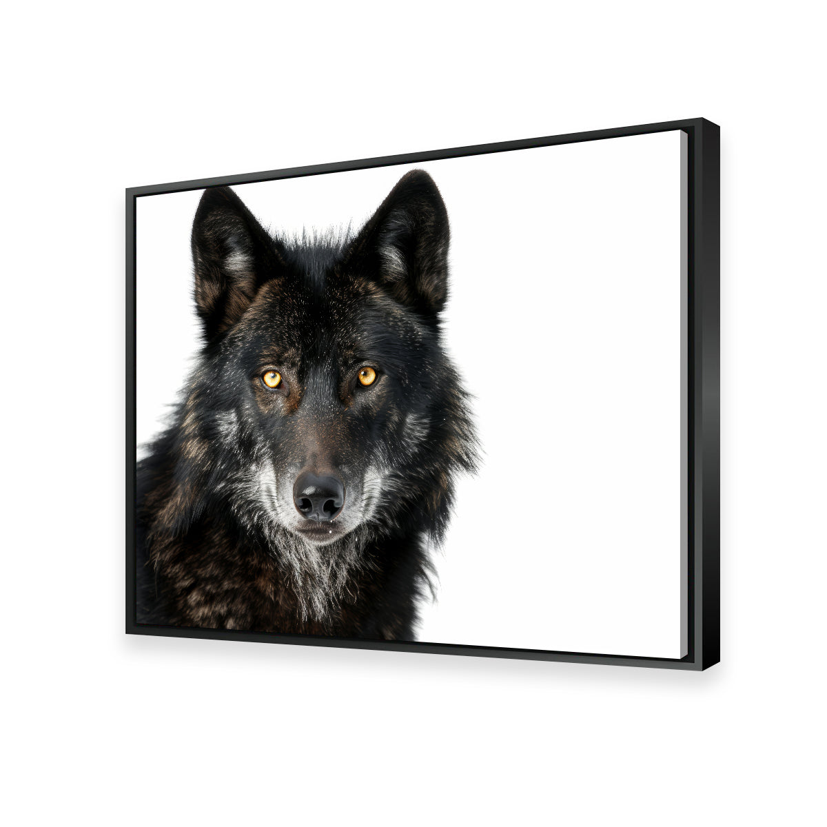 Black Wolf White Background Wall Art
