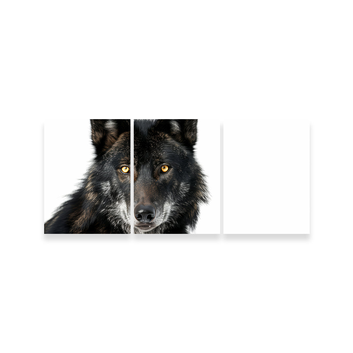 Black Wolf White Background Wall Art