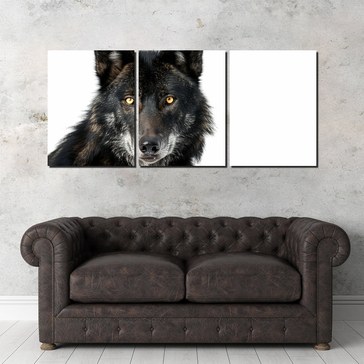 Black Wolf White Background Wall Art