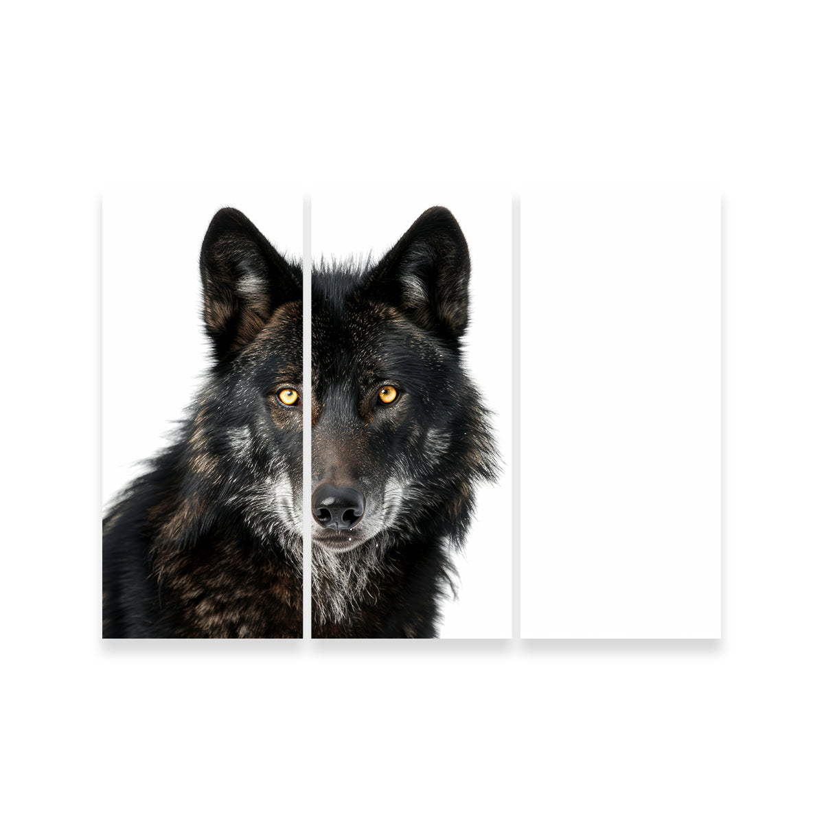 Black Wolf White Background Wall Art