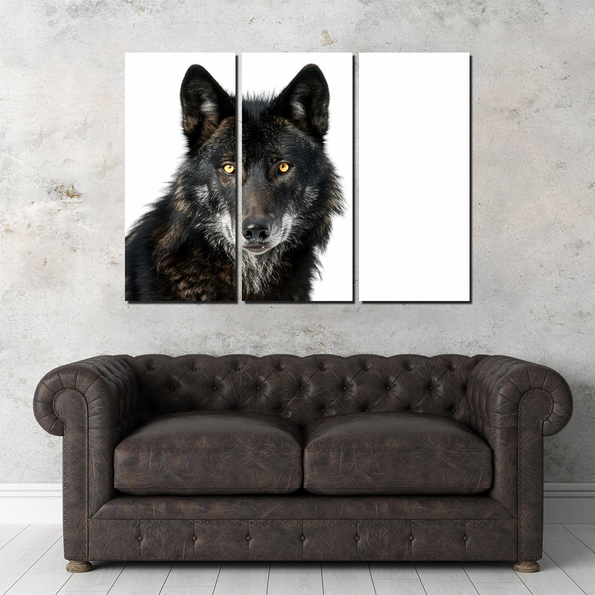 Black Wolf White Background Wall Art
