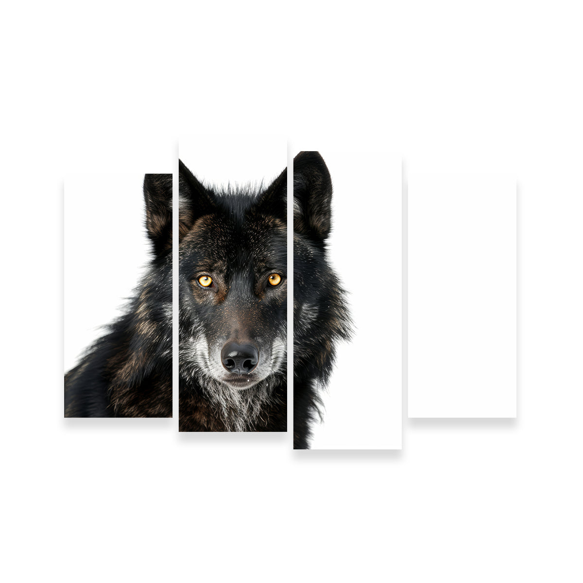 Black Wolf White Background Wall Art