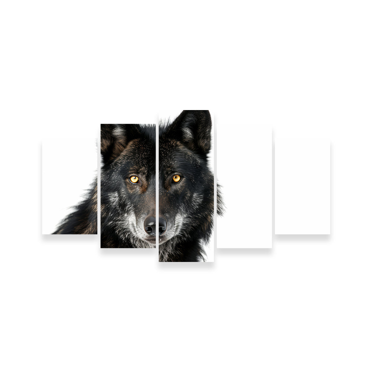 Black Wolf White Background Wall Art
