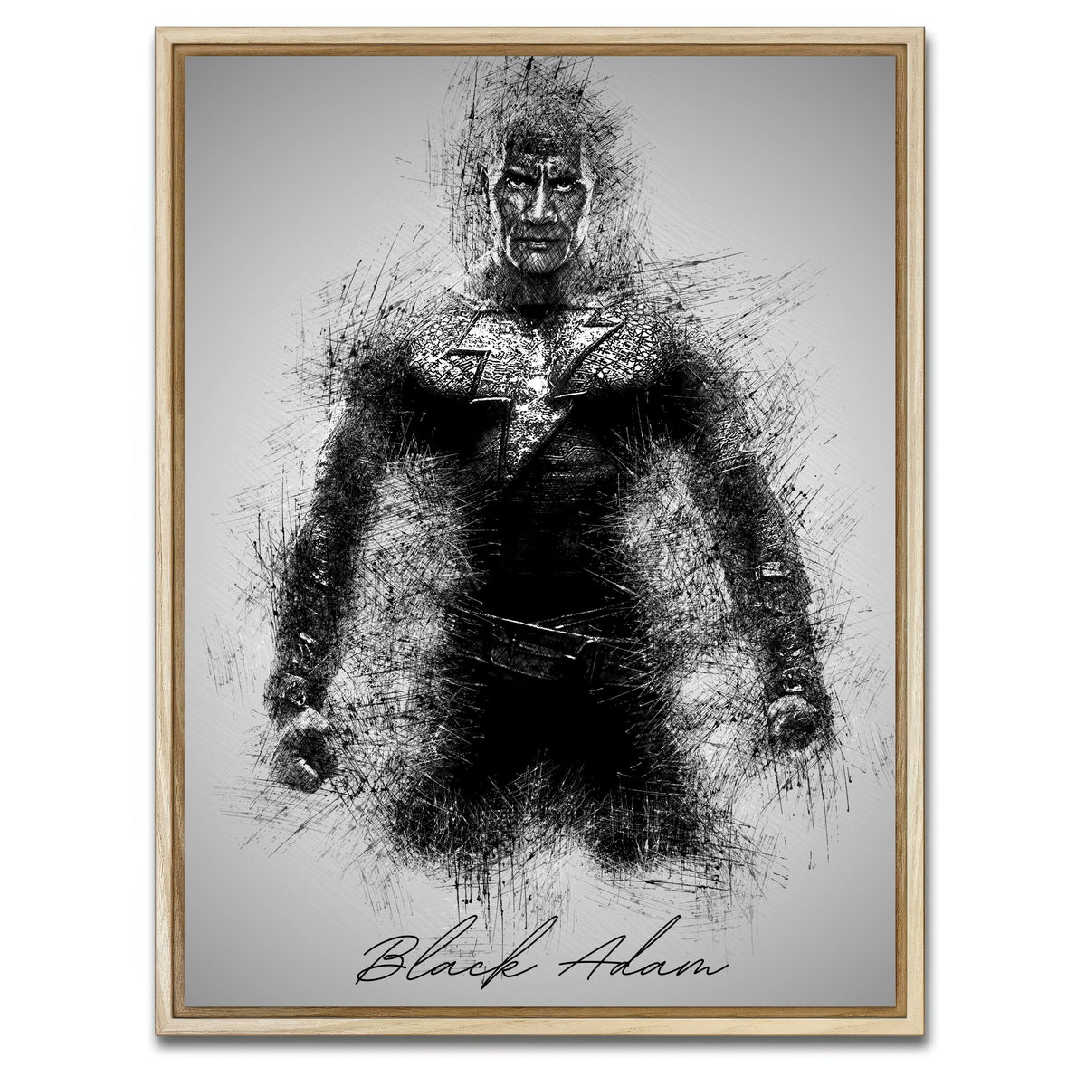AUTO-MOCKUP WHITE | Black Adam | 1 Piece | Natural Framed Canvas | group=3x4