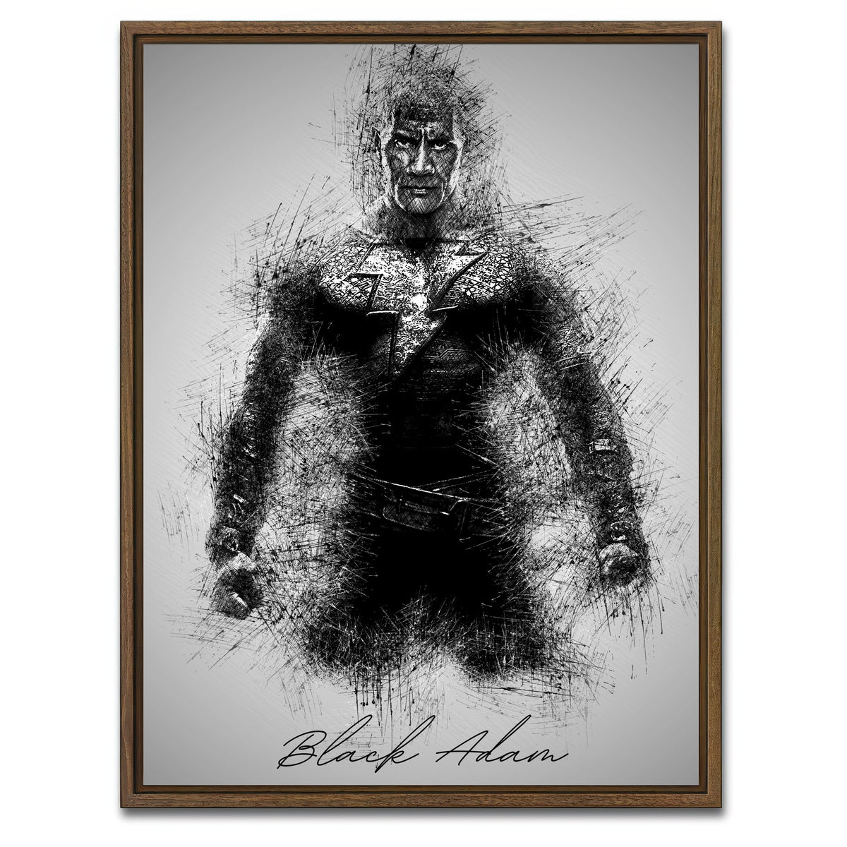 AUTO-MOCKUP WHITE | Black Adam | 1 Piece | Walnut Framed Canvas | group=3x4