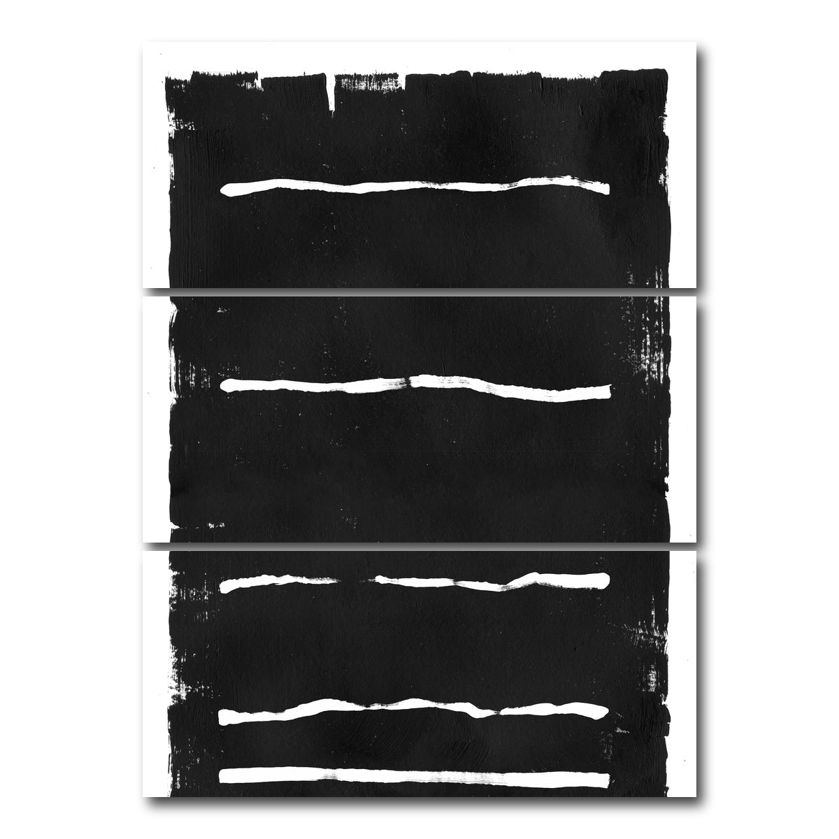 AUTO-MOCKUP WHITE | Black Background | 3 Piece | Gallery Wrap Canvas | group=8x18_stacked