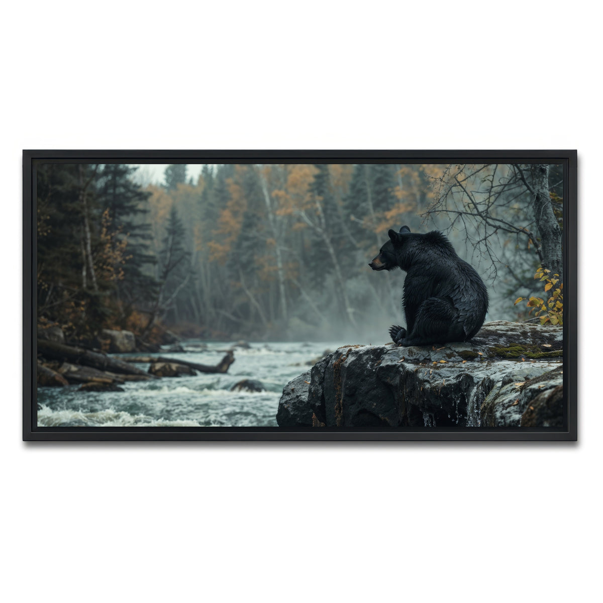 AUTO-MOCKUP WHITE | Black Bear River | 1 Piece | Black Framed Canvas | group=2x1