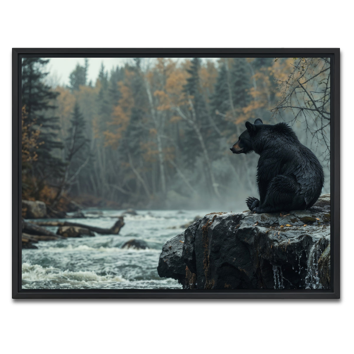 AUTO-MOCKUP WHITE | Black Bear River | 1 Piece | Black Framed Canvas | group=4x3