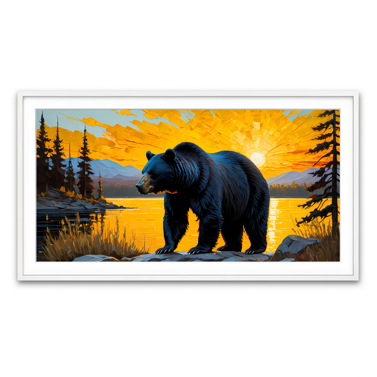 Framed Print 2x1 White