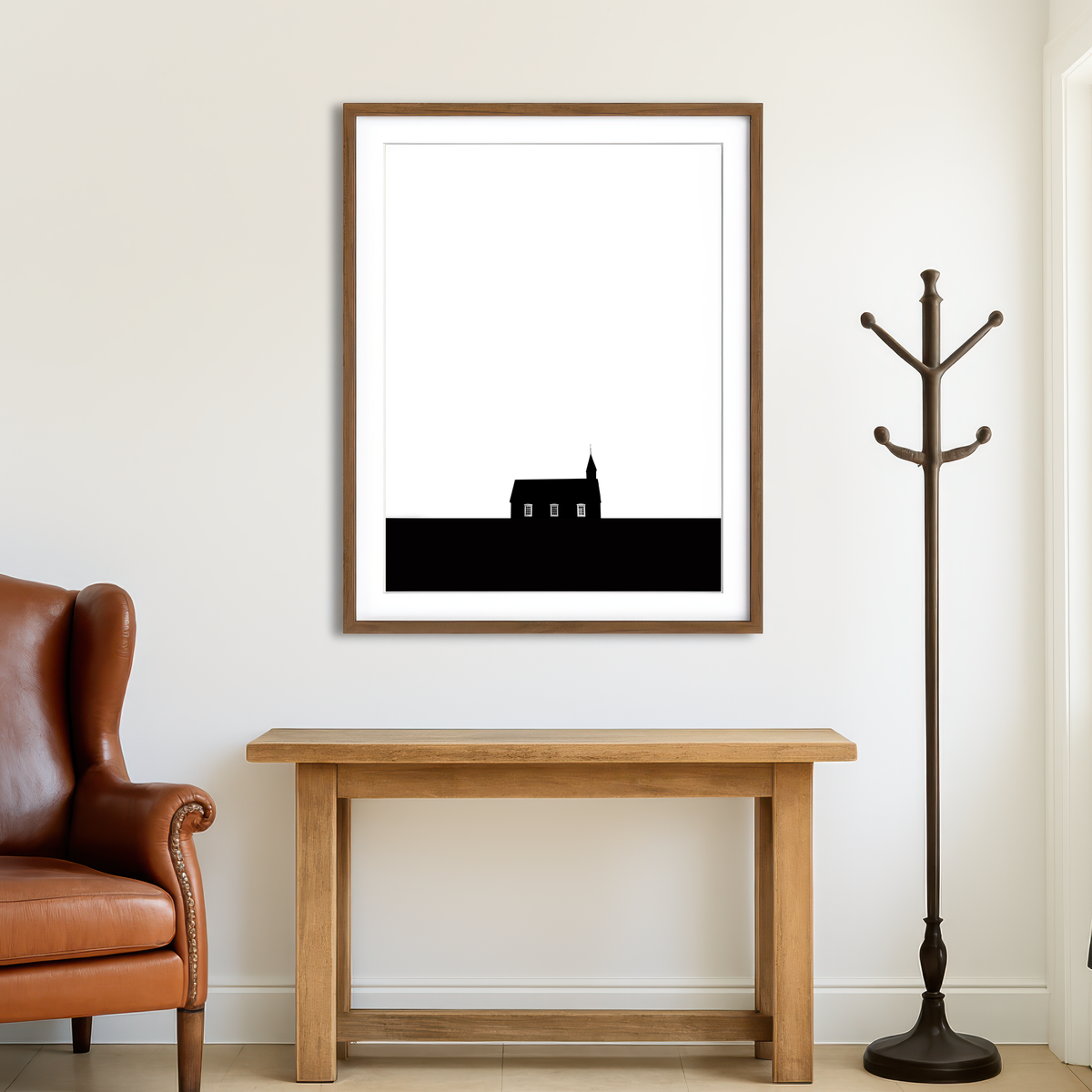 AUTO-MOCKUP ROOM | Black Church of Budir Wall Art