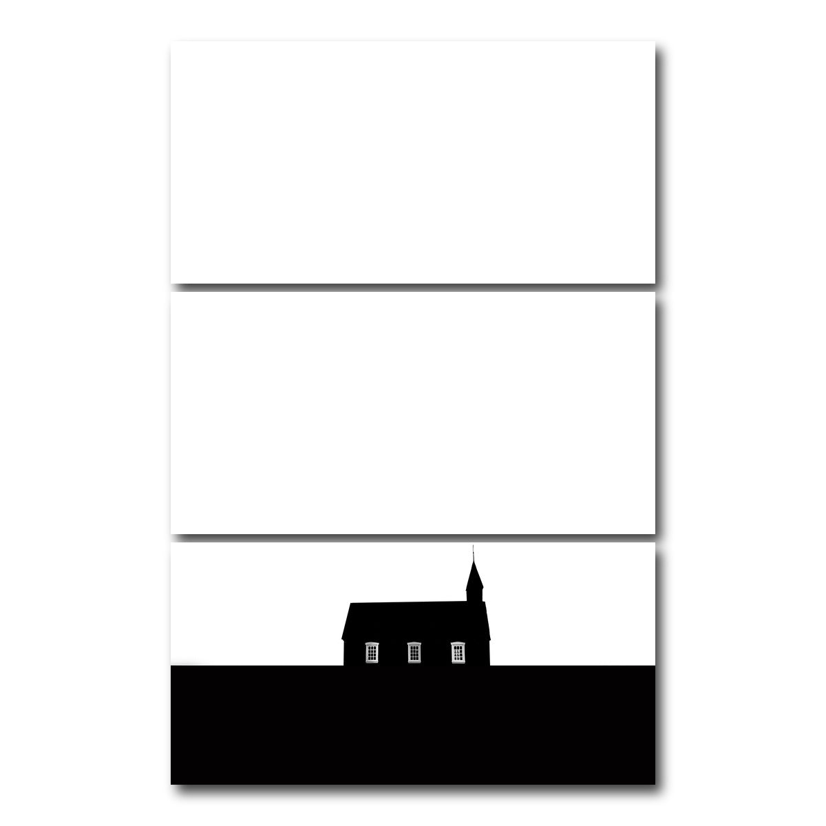 AUTO-MOCKUP WHITE | Black Church of Budir | 3 Piece | Gallery Wrap Canvas | group=12x24_stacked