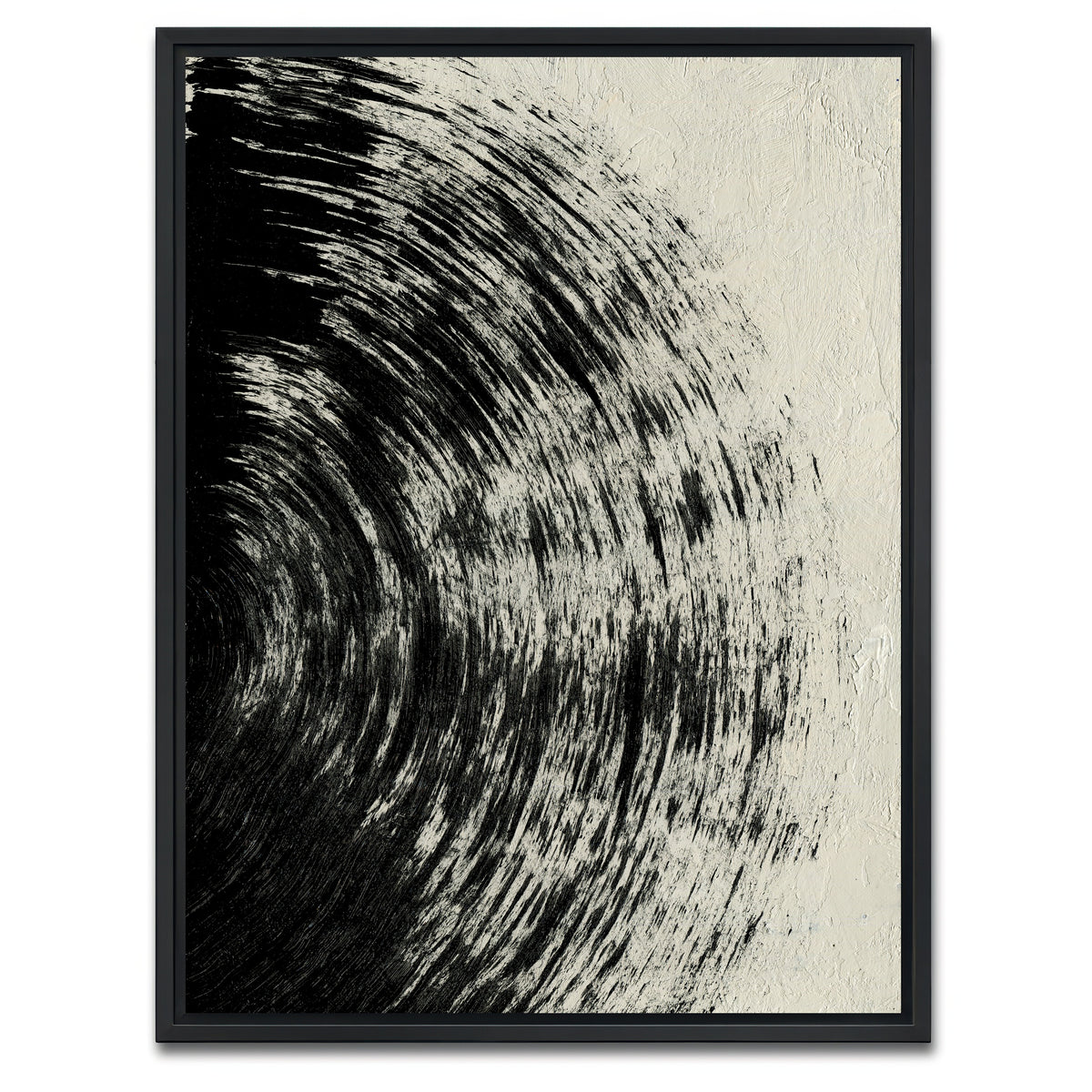 AUTO-MOCKUP WHITE | Black Circle Abstract | 1 Piece | Black Framed Canvas | group=3x4