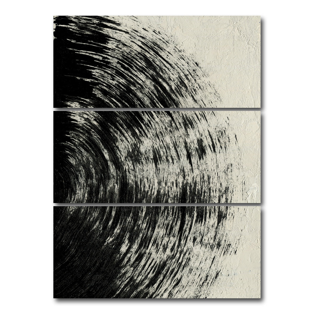 AUTO-MOCKUP WHITE | Black Circle Abstract | 3 Piece | Gallery Wrap Canvas | group=8x18_stacked