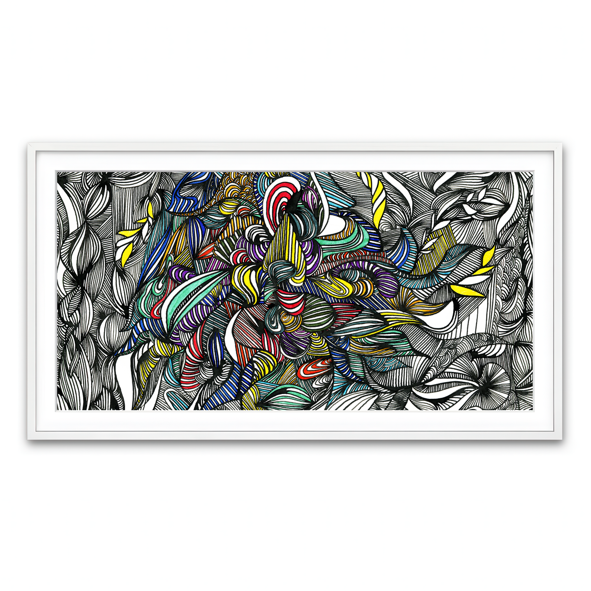 Framed Print 2x1 White