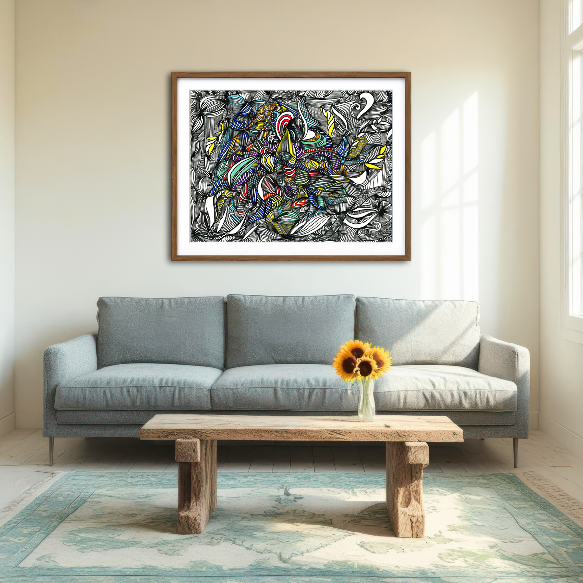 AUTO-MOCKUP ROOM | Black Color Fade Wall Art