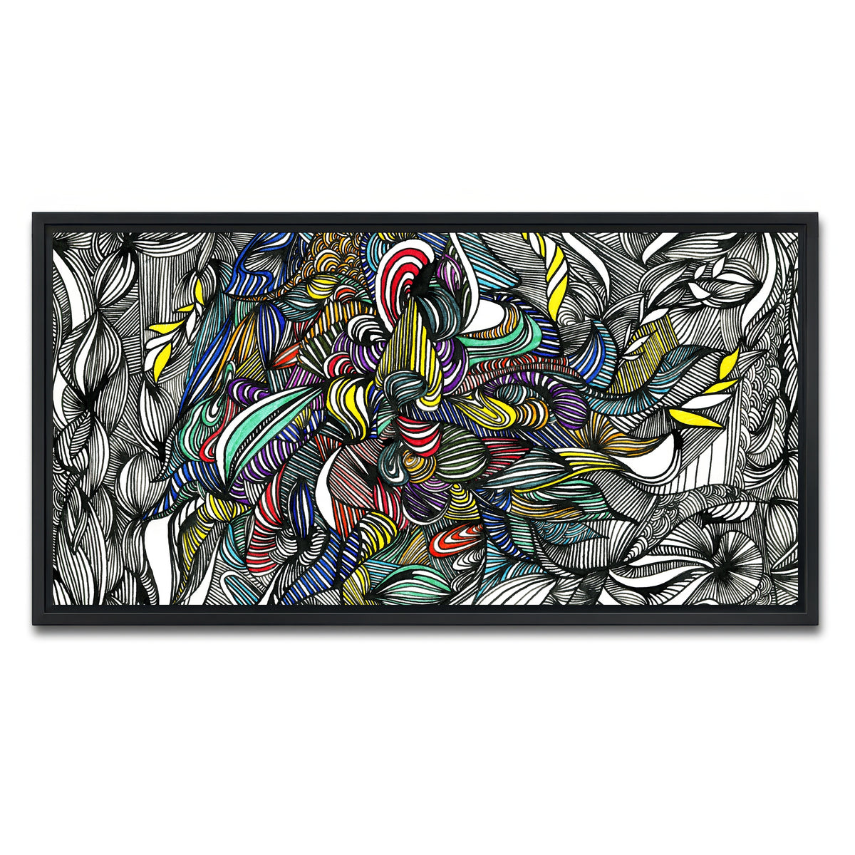 AUTO-MOCKUP WHITE | Black Color Fade | 1 Piece | Black Framed Canvas | group=2x1