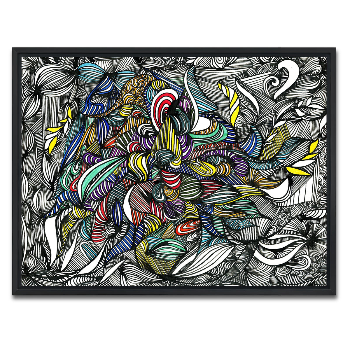 AUTO-MOCKUP WHITE | Black Color Fade | 1 Piece | Black Framed Canvas | group=4x3