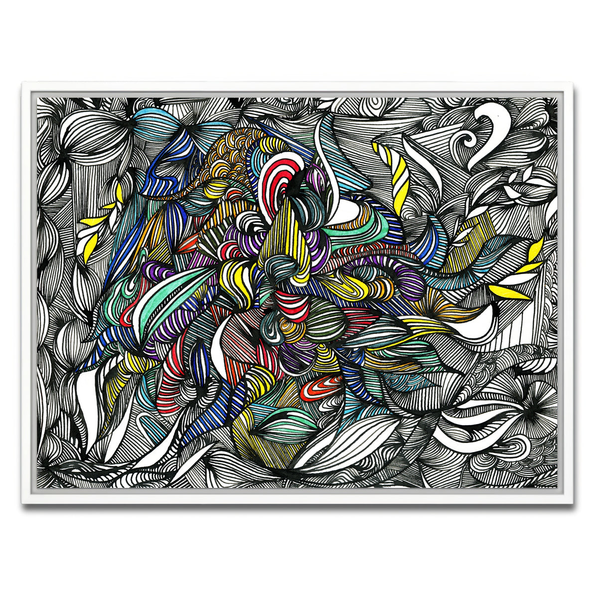 AUTO-MOCKUP WHITE | Black Color Fade | 1 Piece | White Framed Canvas | group=4x3