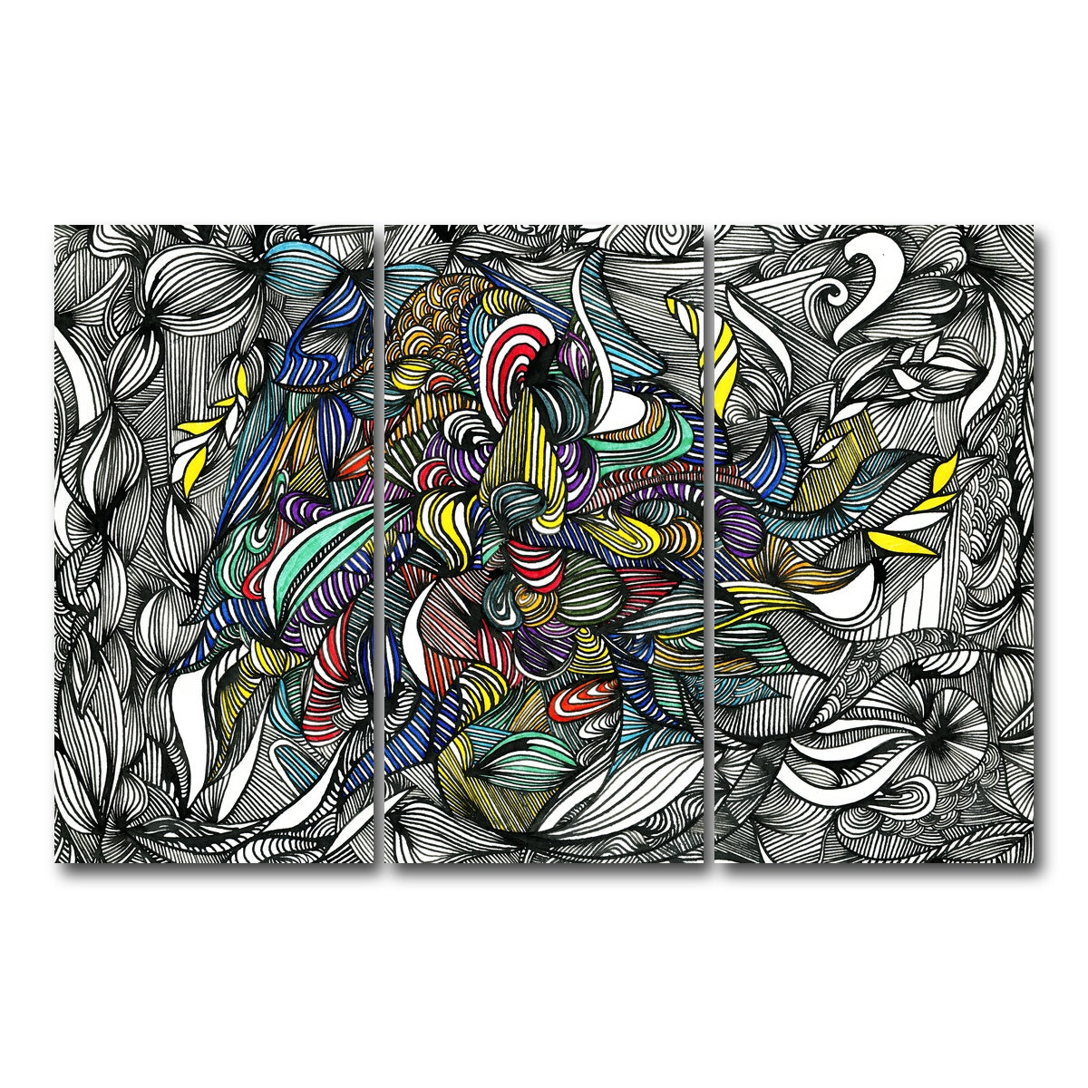 AUTO-MOCKUP WHITE | Black Color Fade | 3 Piece | Gallery Wrap Canvas | group=12x24