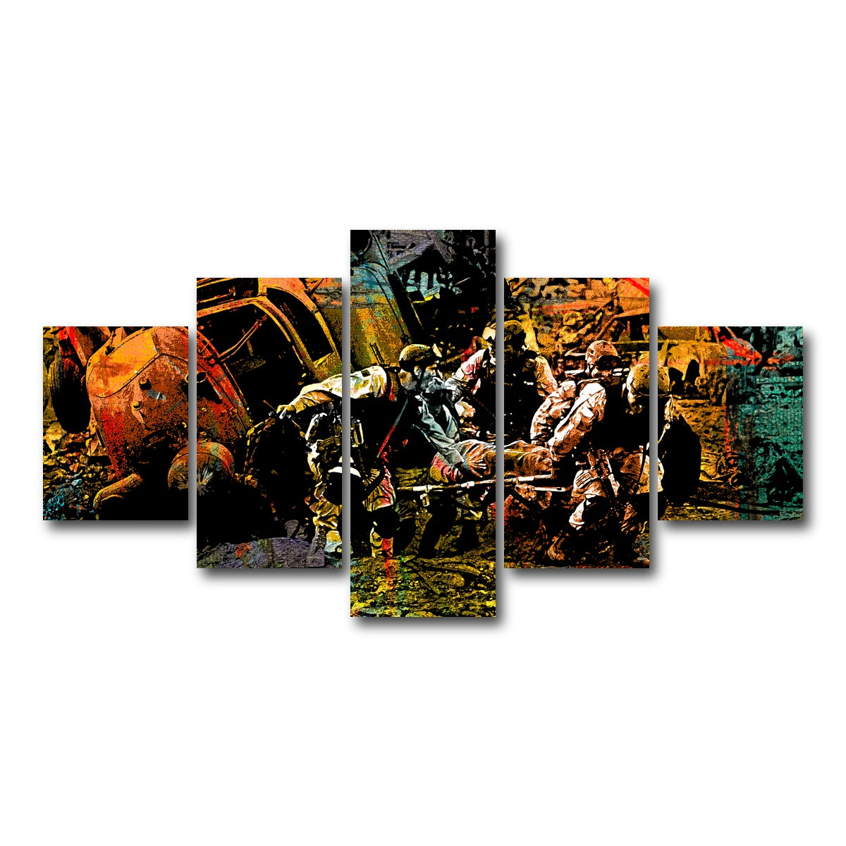 AUTO-MOCKUP WHITE | Black Hawk Down | 5 Piece | Gallery Wrap Canvas | group=5_short