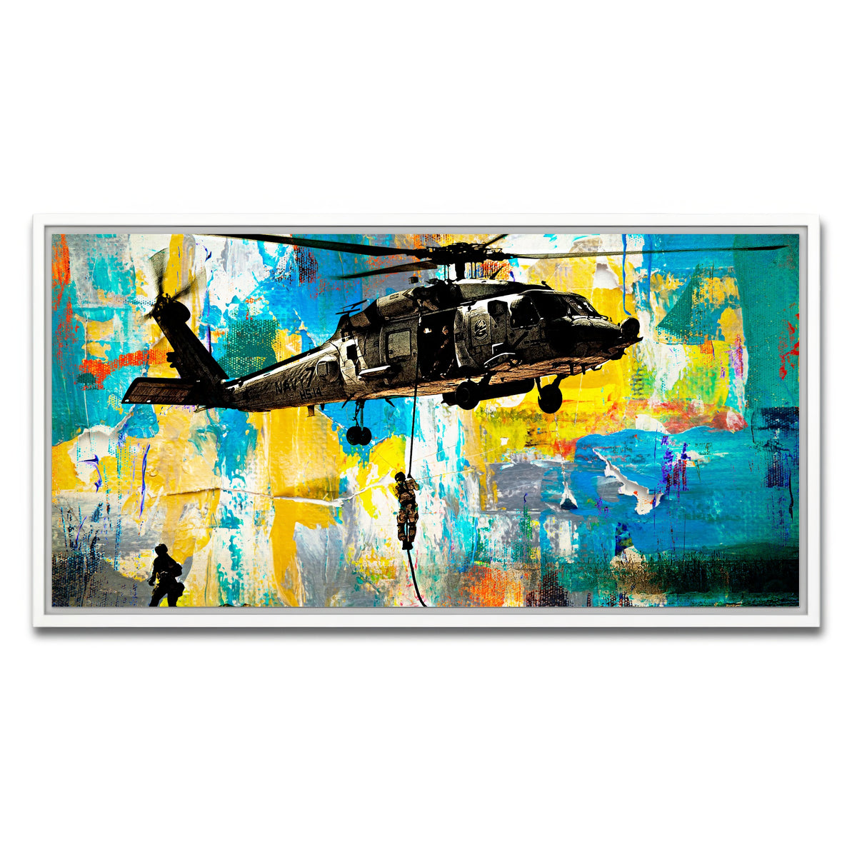 AUTO-MOCKUP WHITE | Black Hawk | 1 Piece | White Framed Canvas | group=2x1