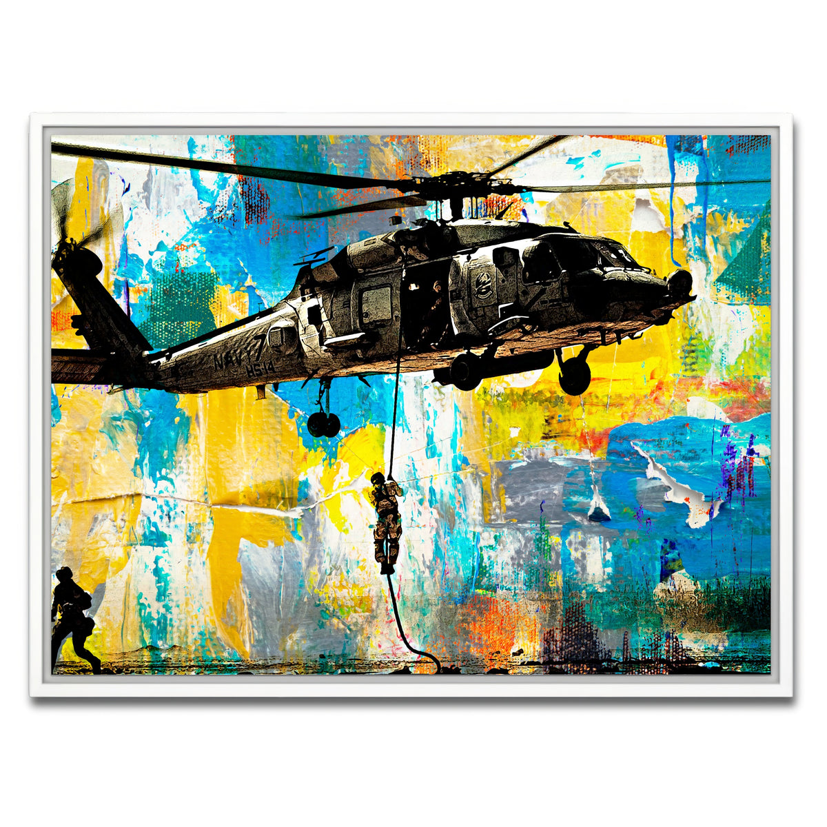AUTO-MOCKUP WHITE | Black Hawk | 1 Piece | White Framed Canvas | group=4x3