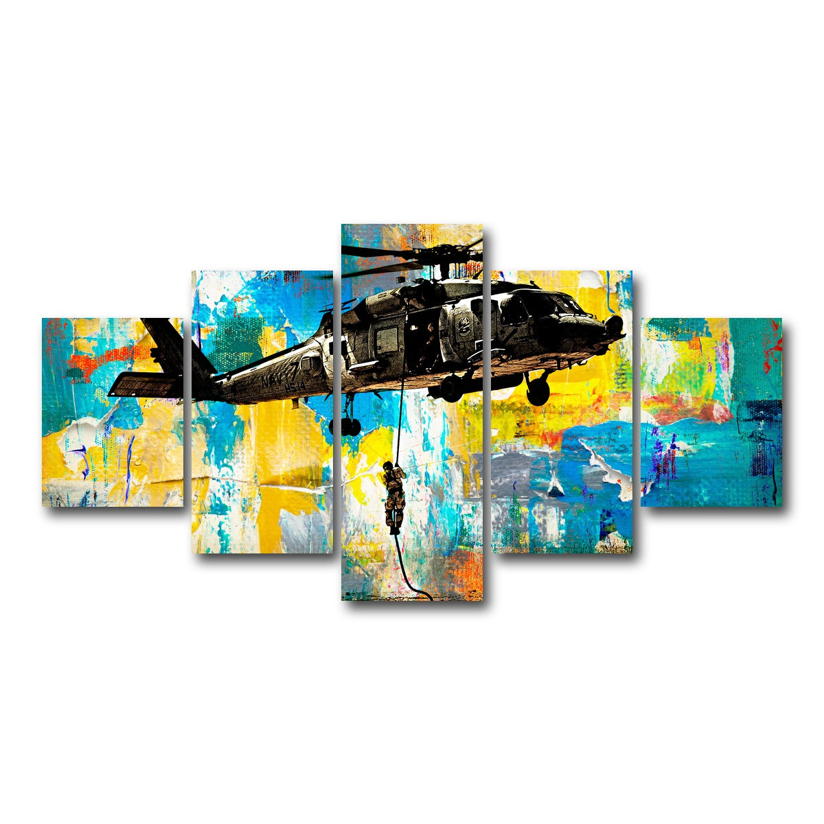 AUTO-MOCKUP WHITE | Black Hawk | 5 Piece | Gallery Wrap Canvas | group=5_short