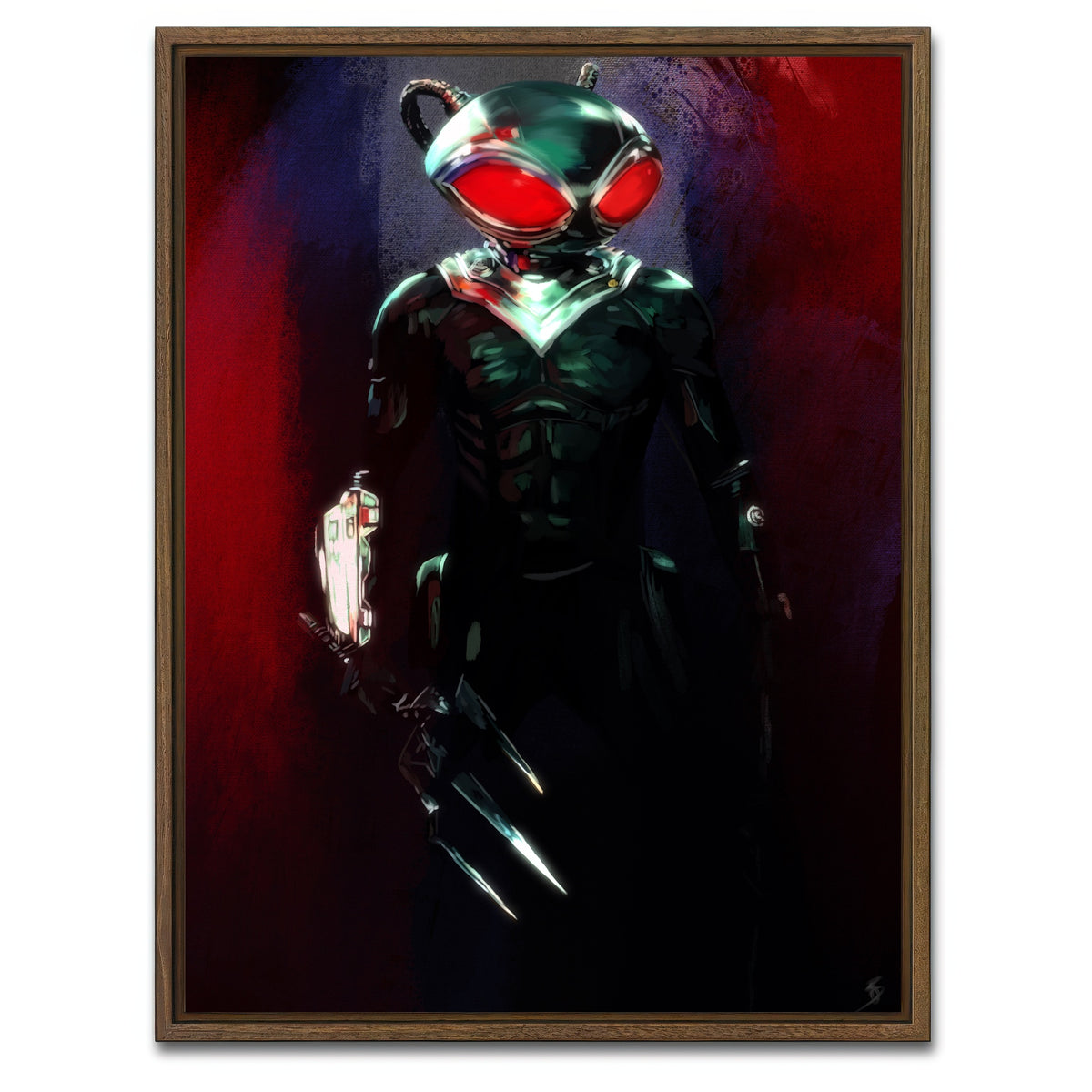 AUTO-MOCKUP WHITE | Black Manta | 1 Piece | Walnut Framed Canvas | group=3x4