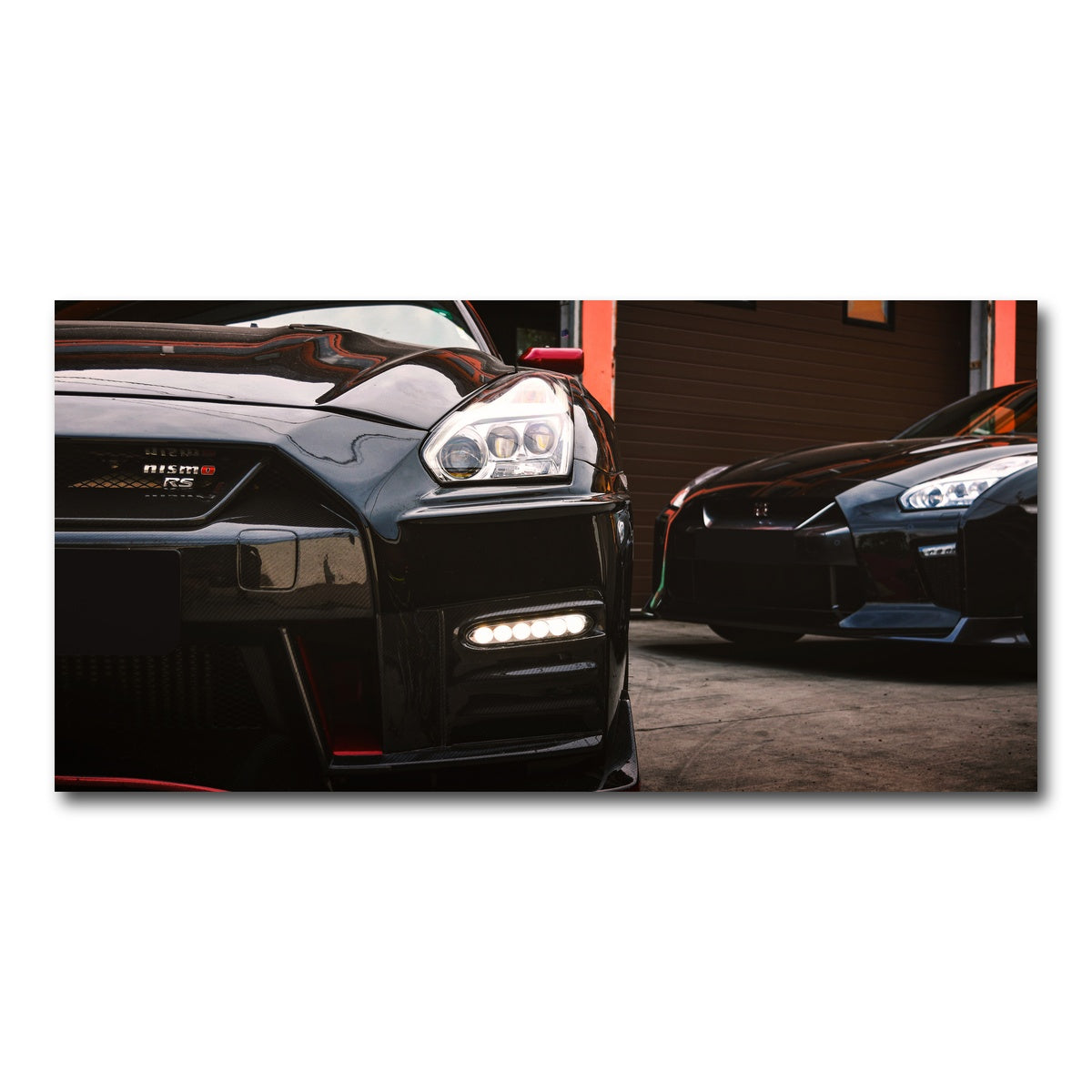 AUTO-MOCKUP WHITE | Black Nissan GTR | 1 Piece | Gallery Wrap Canvas | group=2x1