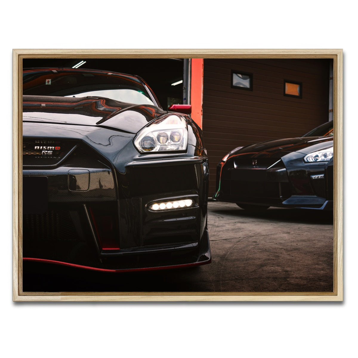AUTO-MOCKUP WHITE | Black Nissan GTR | 1 Piece | Natural Framed Canvas | group=4x3